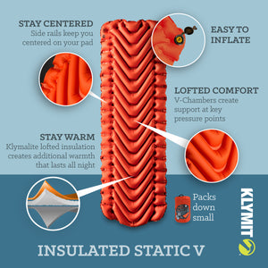 Insulated Static V Sleeping Pad with Pillow X